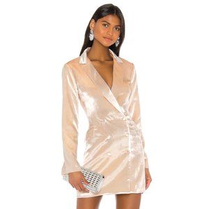 NWOT Amanda Uprichard X REVOLVE Velvet Allix Blazer Dress in Bone